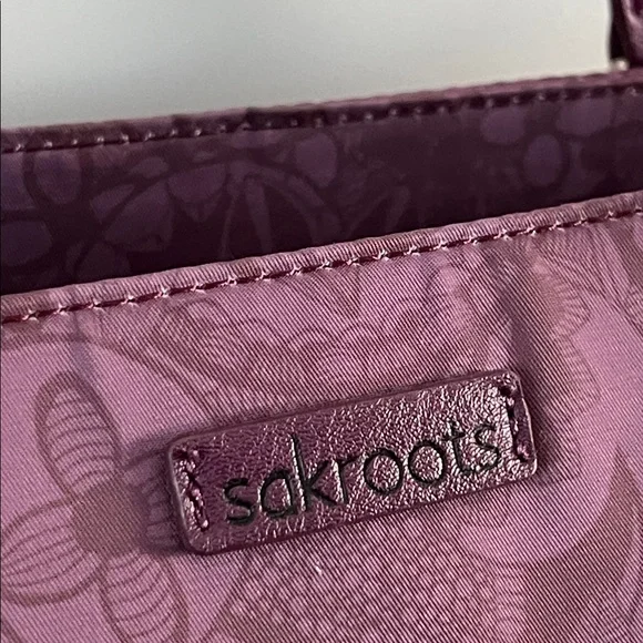 Sakroots Purple Metro Tote Owl Charm Tassel Bag | Boho Everyday Tote - Picture 4 of 17